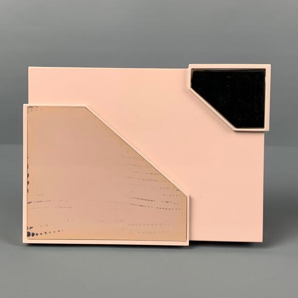 LEE SAVAGE Handbags - LEE SAVAGE Light Pink Metal Leather Broken Space Clutch